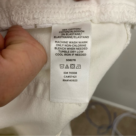 Loft Women’s White Mid Rise‎ Skinny Jeans with Button Ankle Cuffs ~Size 27 - Picture 5 of 5